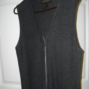 Women's Requirement brand, gray knit full zip vest. Medium